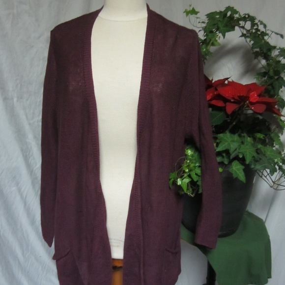 J. Jill Sweaters - J. Jill 2X Purple Open Cardigan Kimono Sweater